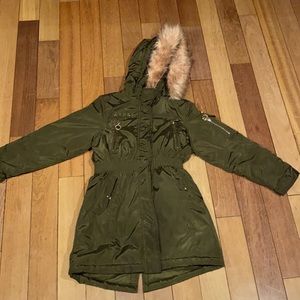 Green DKNY jacket!